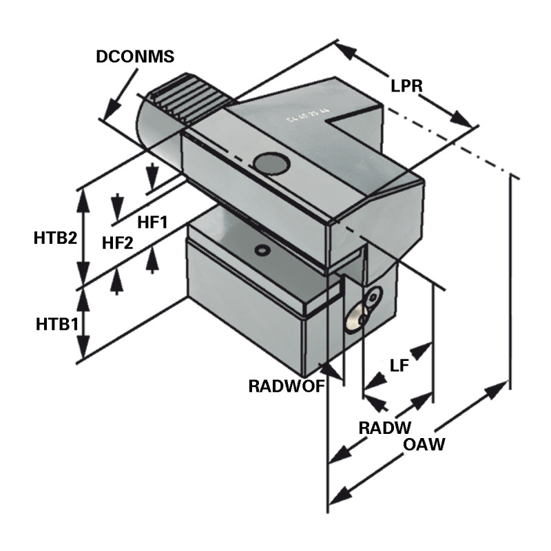 Axial tool holder - form C4 overhead left C4 - 20 x 16