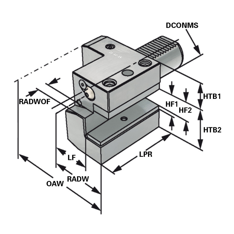 Axial tool holder - form C1 right C1 - 25 x 16