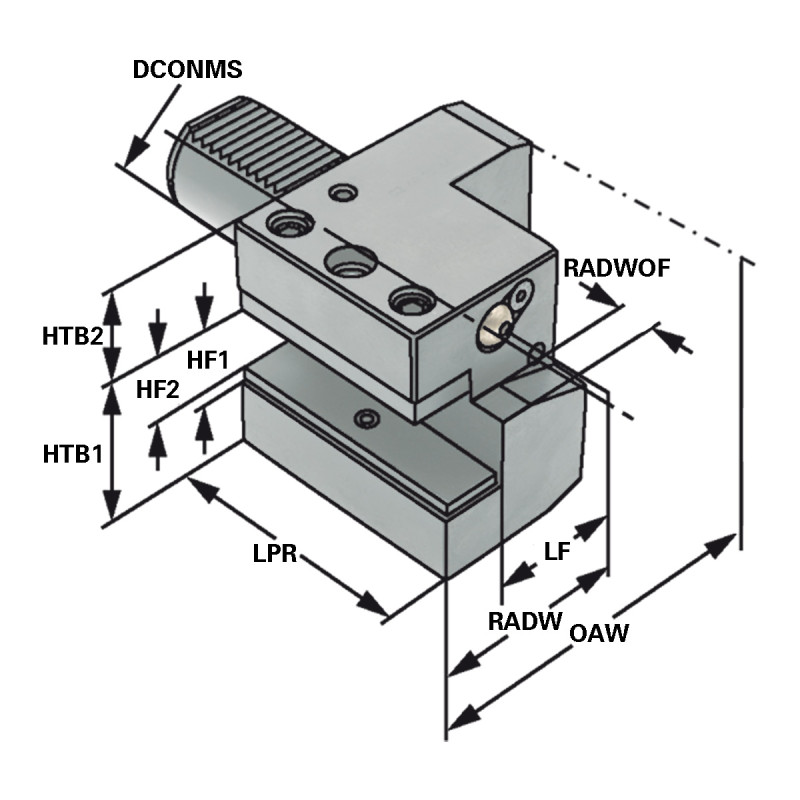 Axial tool holder - form C2 left C2 - 25 x 16