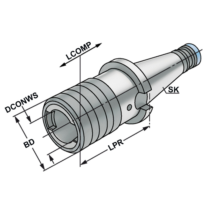 Quick change tapping chuck SK 30 - M5-M22 - size 2 301.16.20