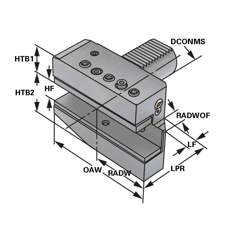 Radial tool holder - form B5 right long B5 - 30 x 20 x 40