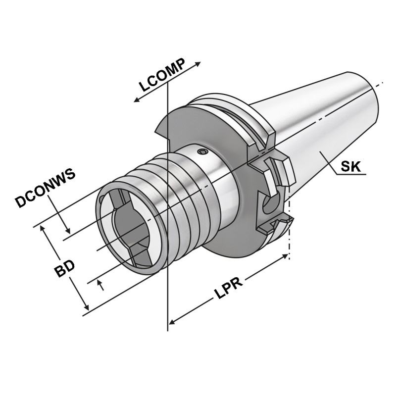 Быстросменный резьбонарезной патрон SK 40 - M5-M22 - size 2 402.16.20