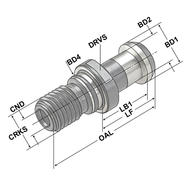 Pull studs ~ISO 7388-3 | Form AD | M16 | with drill through | including O-ring