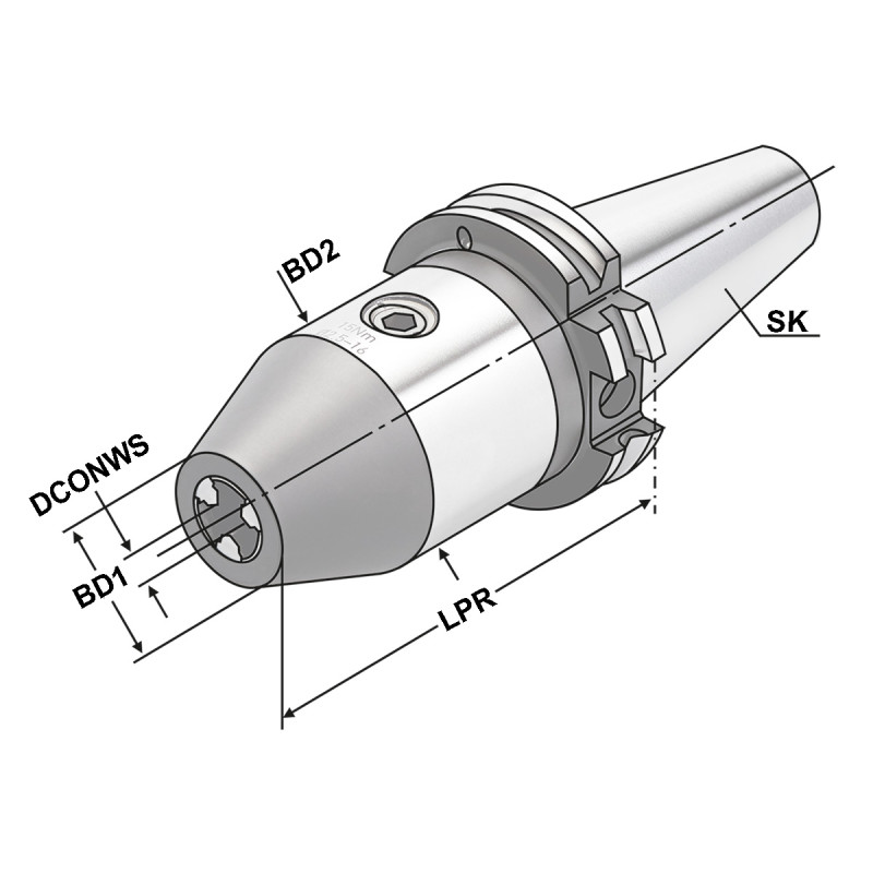CNC drill chuck SK 40 - 2.5/16 - 95 403.15.16