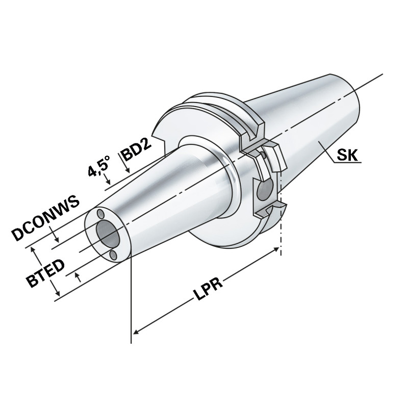 Shrink chuck 4.5° with cooling channels SK 40 - 20 - 120