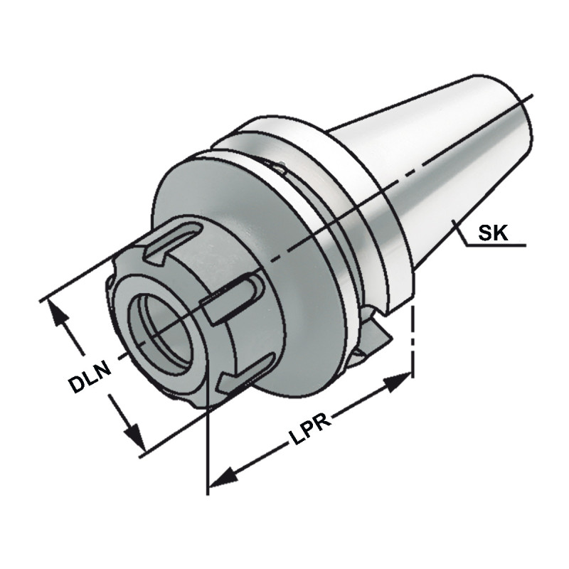 ER-Collet chuck BT 40 - 2/20 - 200 | HE 32
