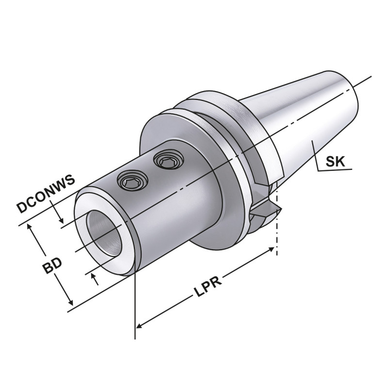 Boring holder for drills with indexable inserts BT 40 - 40 - 100