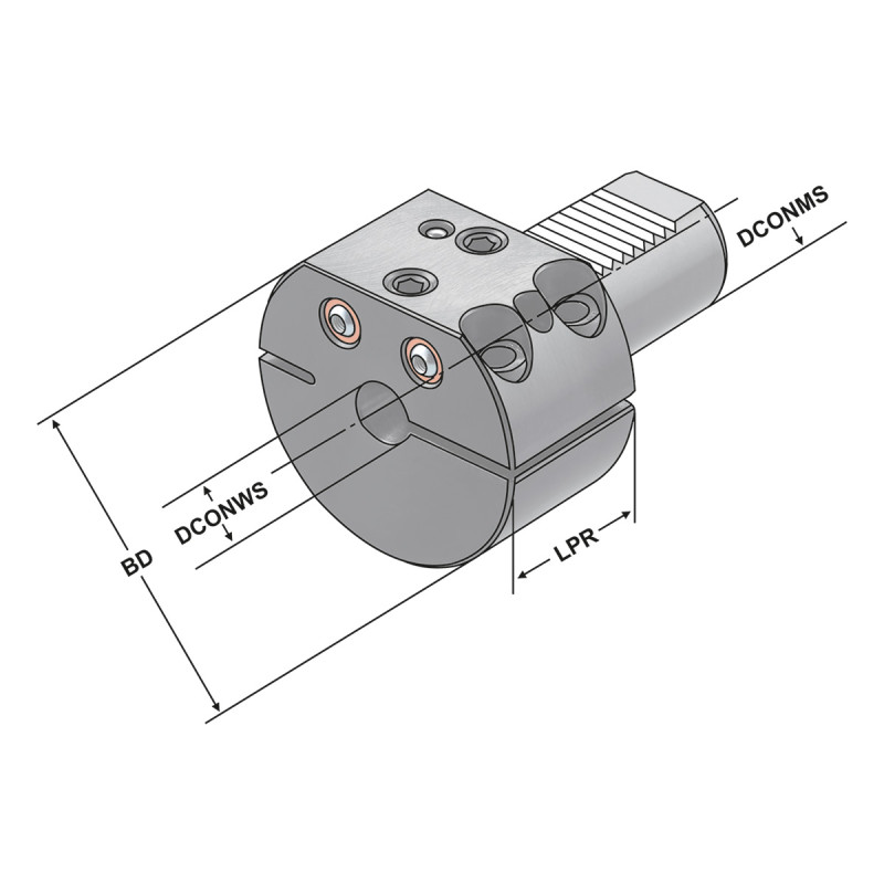 Тримач для розточувального прутків - форма E2 з прорізами E2 - 40 x 25