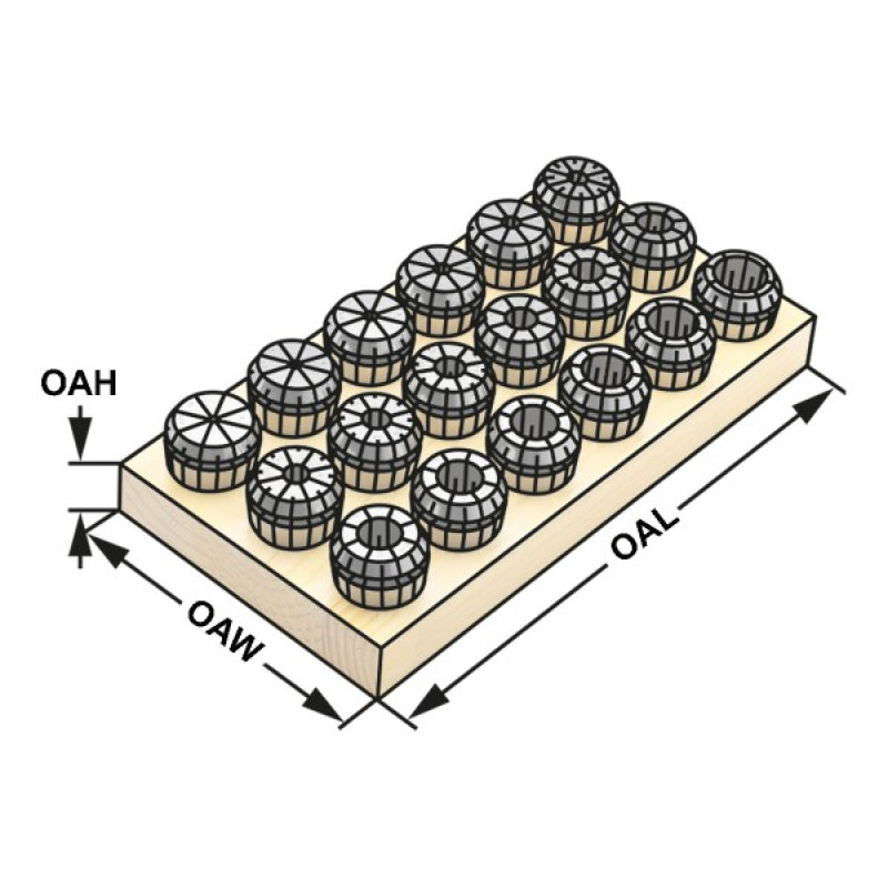 Collet sets ER16 | 426 EH | 8-part kit DIN 6499 B (ISO 15488 B) in wooden socket