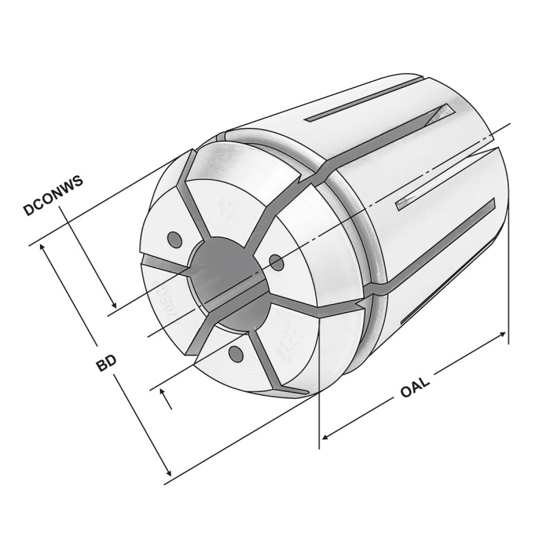 ER-Precision collet with cooling channels ER25 | 430ECP | 430ECP-09