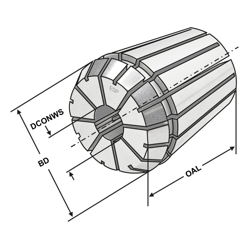 ER precision collet | stainless steel ER25 | 430ESP | 430ESP-12