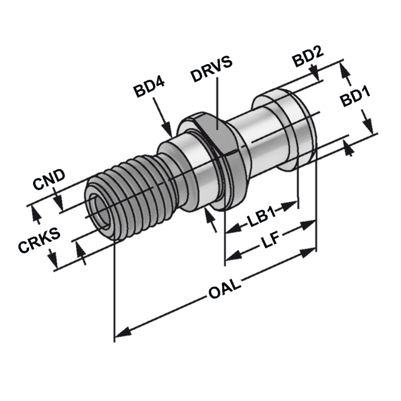 Pull studs ISO 7388-3 | Form A | M24 | with drill through | without O-ring