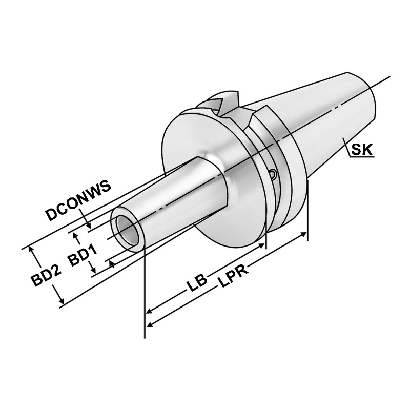 Milling arbors for screw-in cutters BT 50 - M12 - 88 - LB50