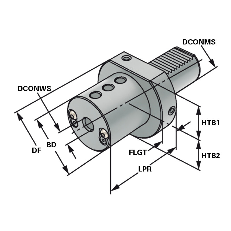 Boring bar holder - form E2 E2 - 50 x 16