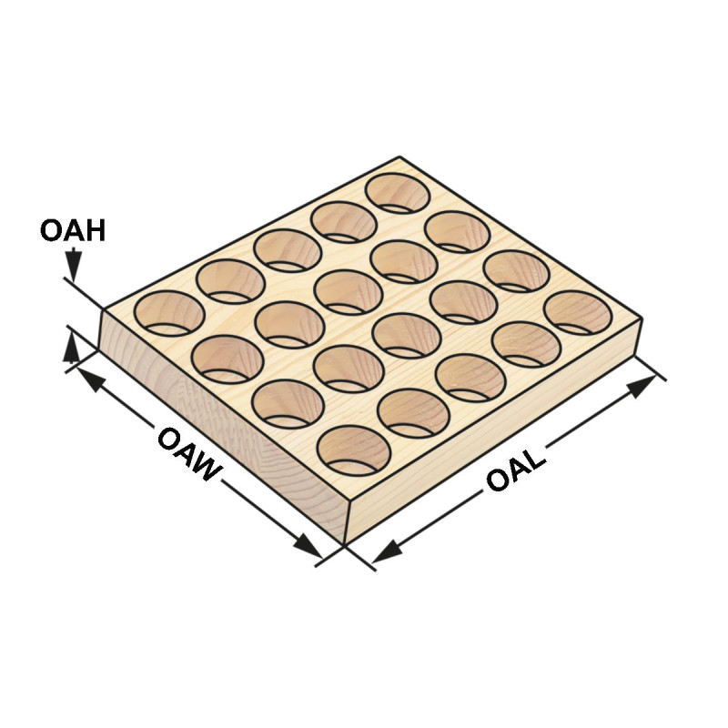 Wooden sockets, empty size 13 (ER20)