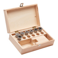 Переходные втулки для гидравлических цанговых патронов, набор из 7 шт. в деревянном футляре