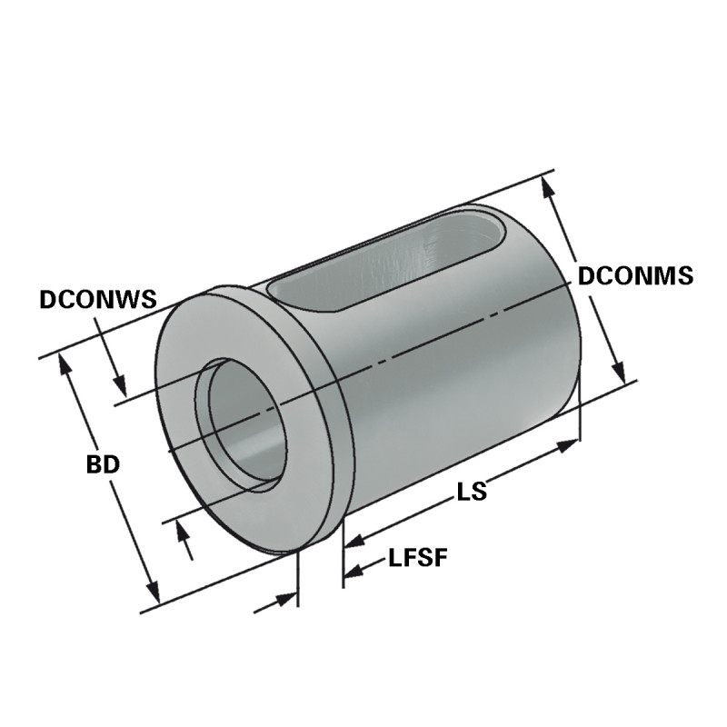 Reduction sleeve for boring bar holders DCONMS=25 | DCONWS=16