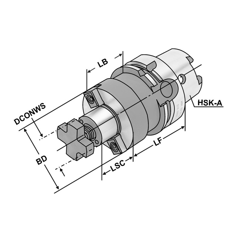 Тримач для насадної фрези HSK 50 - 16 - 50