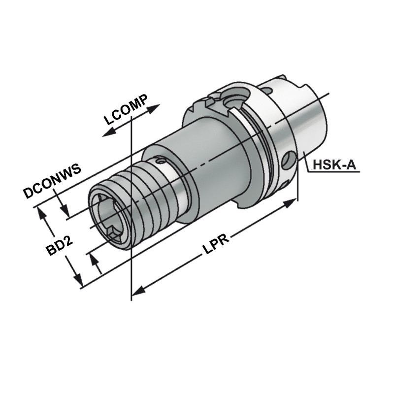 Быстросменный резьбонарезной патрон HSK 63 - M5-M22 - size 2 A63.16.20