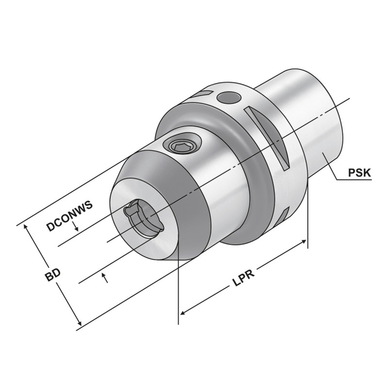 End mill holder Weldon with cooling channels PSK 63 - 06 - 55