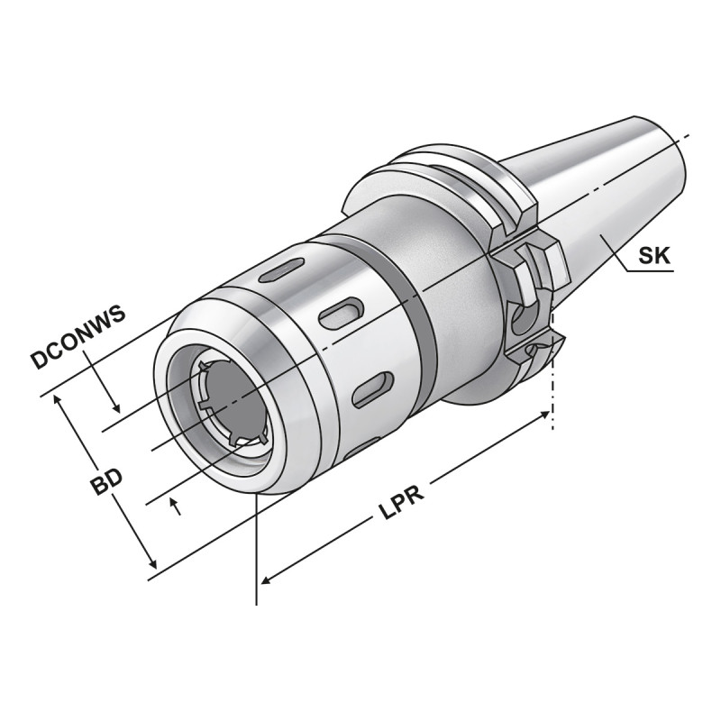 Фрезерний патрон SK 40 - 20 - 90