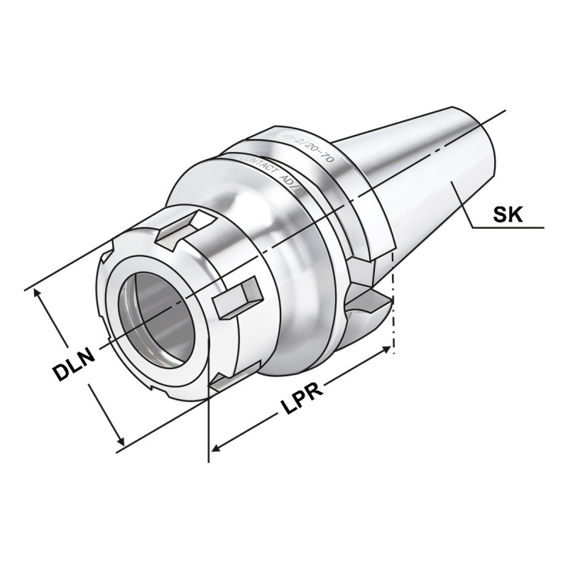Цанговый патрон ER BT 40 - 1/10 - 100 | HE 16 DC.406.02.10.1
