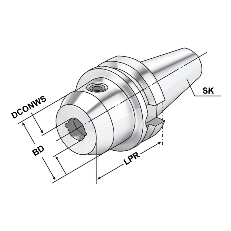 Тримач для кінцевої фрези Weldon з каналами охолодження BT 40 - 18 - 63