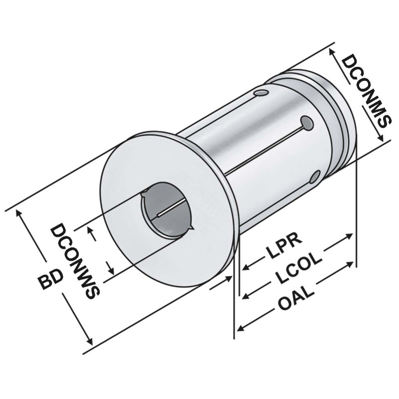 Reduction sleeves for hydraulic expansion chucks DCONMS=12 | DCONWS=8