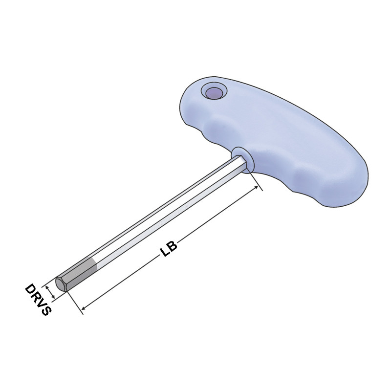 Hexagon screwdriver with cross handle (T-handle) 4 mm | LB=100mm