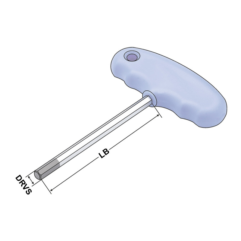 Hexagon screwdriver with cross handle (T-handle) 5 mm | LB=100mm