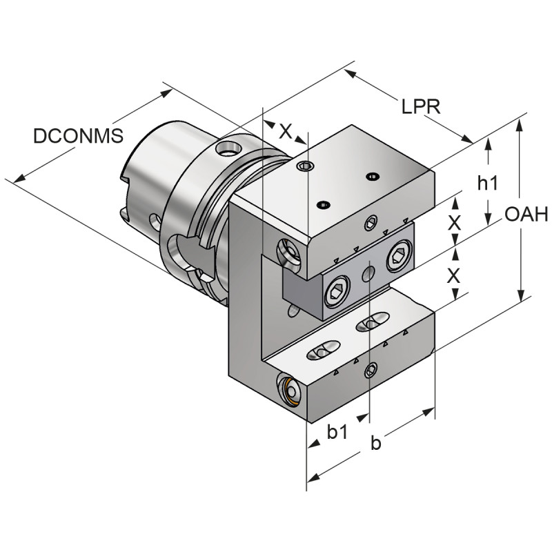 Multi-turning tool holders 90° HSK 63-20-85