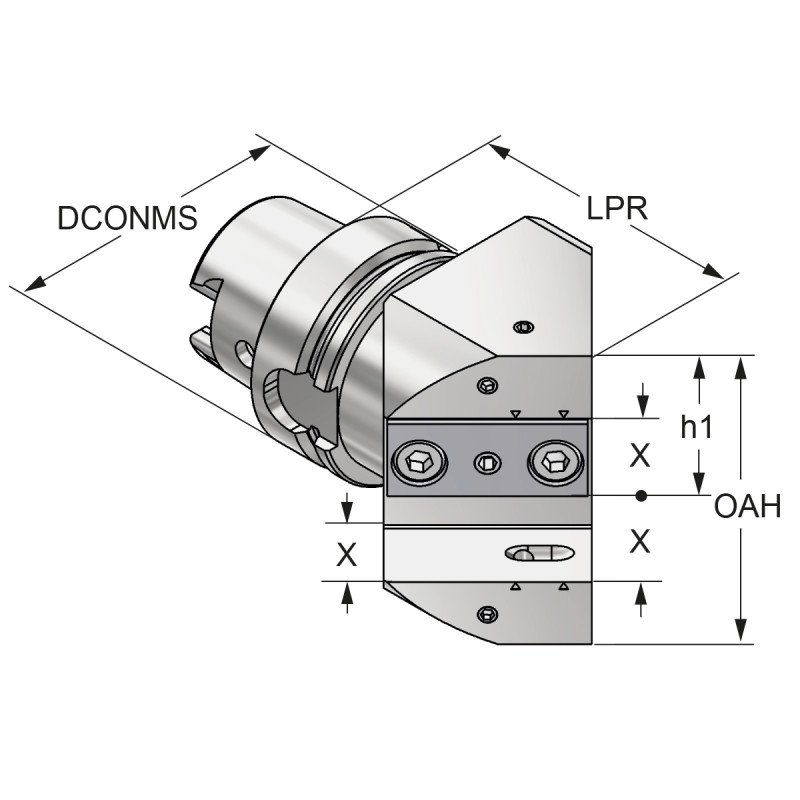 Multi-turning tool holders 45° HSK 63-20-93