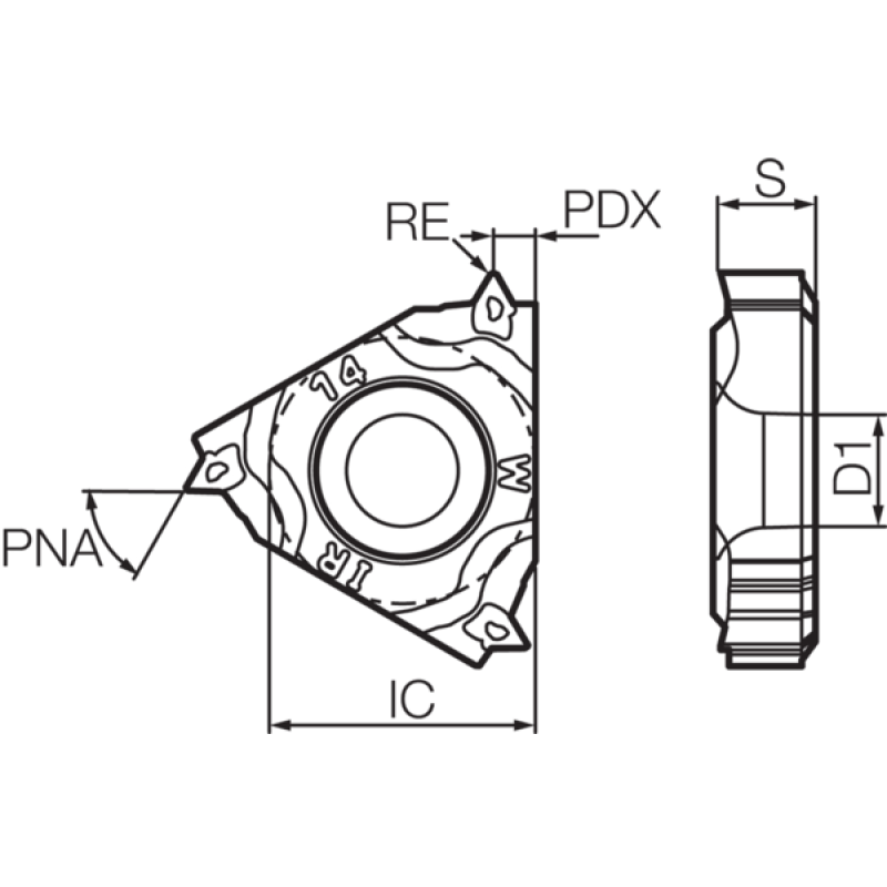 Твердосплавная резьбонарезная пластина TLG19742