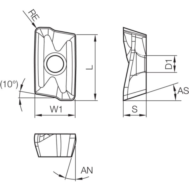 Пластина фрезерна твердосплавна TLC00364