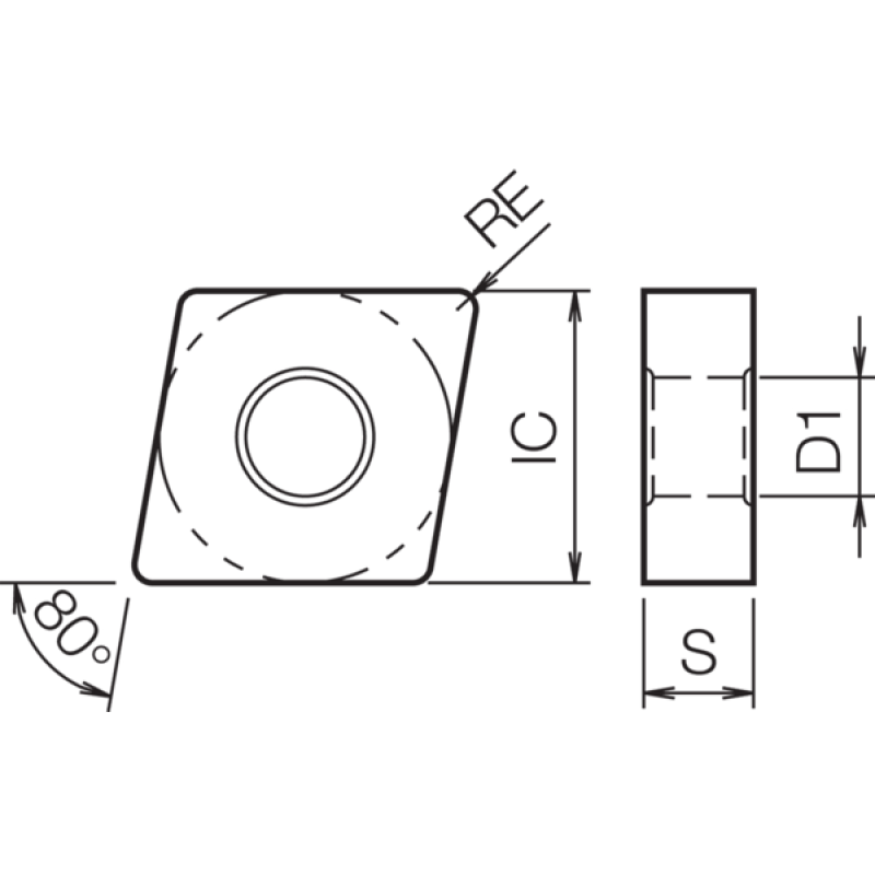 Пластина змінна керамічна токарна TCS60815
