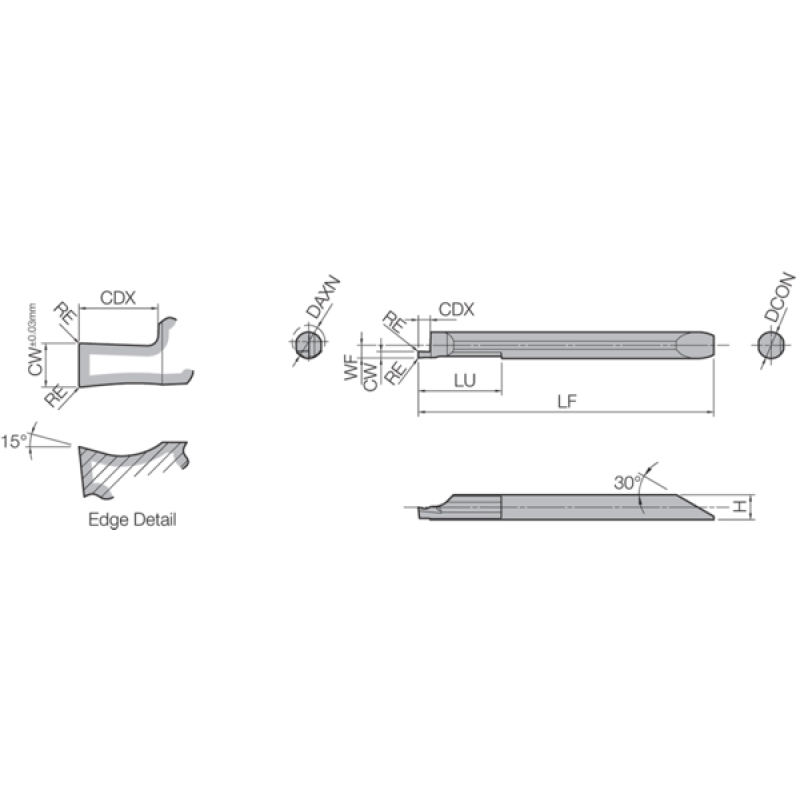 Твердосплавна пластина для канавок TKB03955