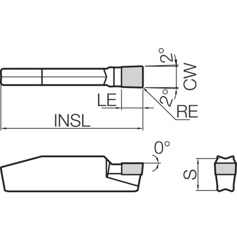 Пластина для обробки канавок CBN