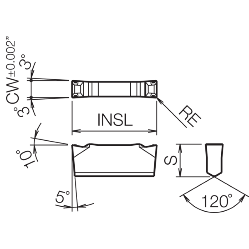 Cermet Grooving Insert TSJ00954