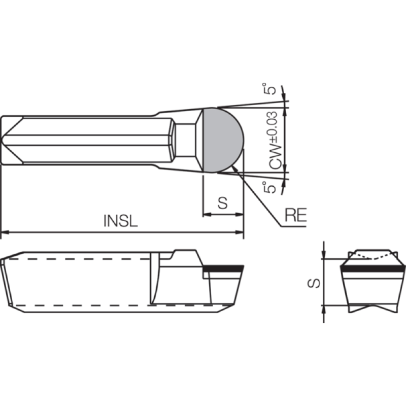 PCD Grooving Insert TBR12376