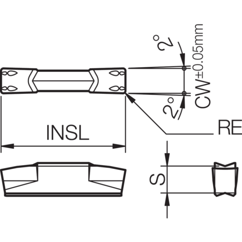 Płytka rowkująca z węglika TKT12838