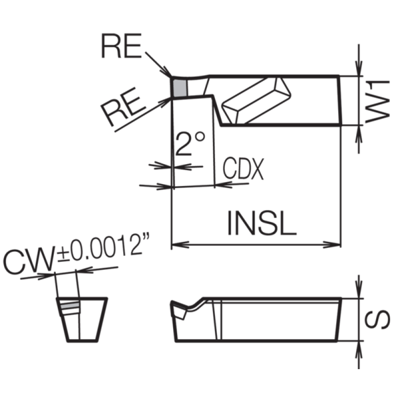 PCD Grooving Insert TBE06976