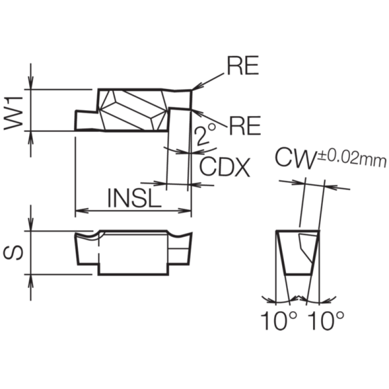 Płytka rowkująca z węglika TKT02400