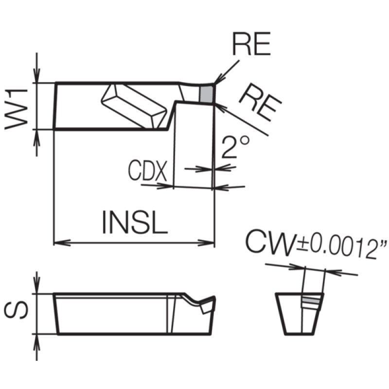 PCD Grooving Insert TBE06971