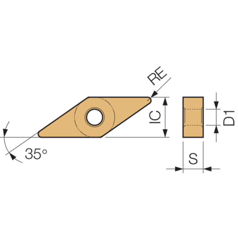 Пластина змінна керметна токарна TSJ03570
