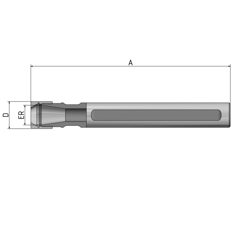 ER-Collet Extension "Mini" 25 - ER20 - 164 with side lock