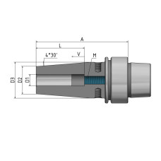 Shrink Fit Chuck 4.5° HSK-E 40 - 4 - 60 G2.5 25,000/min.