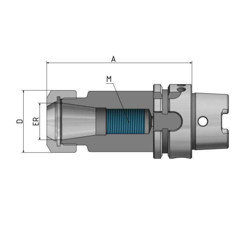 ER-цанговий патрон HSK-A 50 - ER25 - 100 G2,5 25 000/хв.