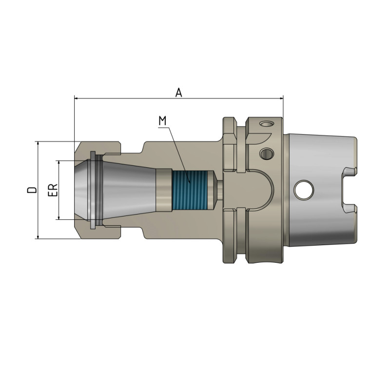 ER-Collet Chuck HSK-A 63 - ER40 - 120 G2.5 25,000/min. corrosion protected