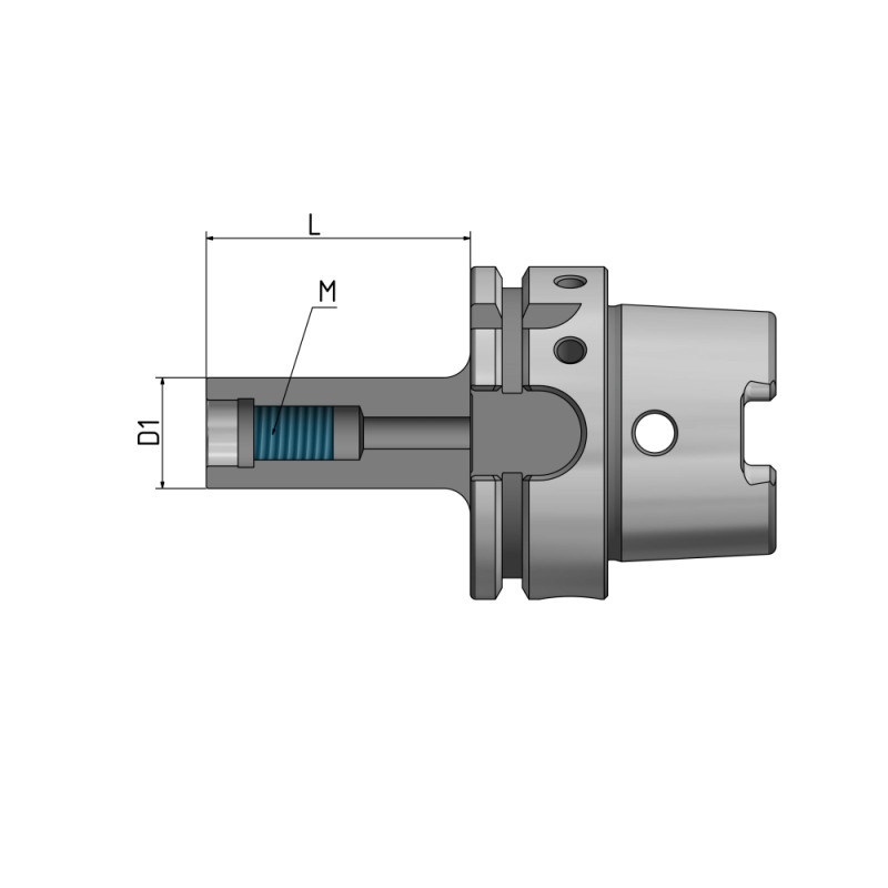Threaded Shank Adapter HSK-A 63 - 12 - 125 G2.5 25,000/min. cylindrical