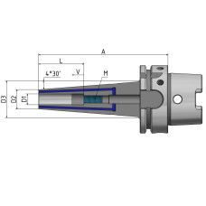 Shrink Fit Chuck 4.5°, slim "Cool Tool" HSK-A 63 - 6 - 120 G2.5 25,000/min. "Cool Tool" not resealable